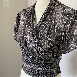 Hinge Wraparound Blouse 100% silk